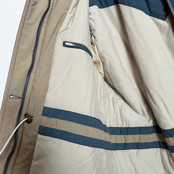 L.L. Bean Blue & Tan Gore Tex Hooded Insulated Winter Storm Coat Large - Picture 10 of 16
